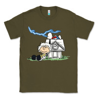 Army Green back to the peanuts Classic Tee - linhVisuals