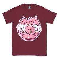 Burgundy kawaii cat ramen   cute gift Classic Tee - linhVisuals