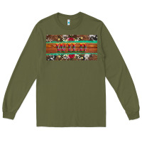 Army Green western wild and floral leopard  cowhide licanse plate Long Sleeve Tee - Artiststas