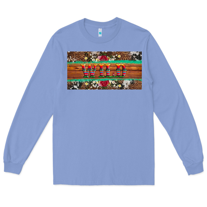 Western Wild And Floral Leopard  Cowhide Licanse Plate Long Sleeve Tee by Artiststas | Teevron
