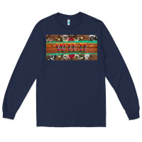 Navy western wild and floral leopard  cowhide licanse plate Long Sleeve Tee - Artiststas