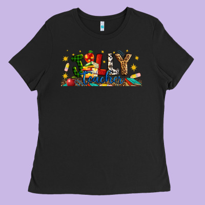 Christmas Jolly Teacher Ladies Tee Designed By Artiststas