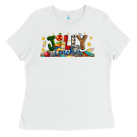 White Christmas Jolly Teacher Ladies Tee - Artiststas