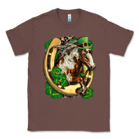 Chestnut Horse with horseshoe st patricks day Classic Tee - FaDigitalArtStudio