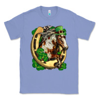 Colony Blue Horse with horseshoe st patricks day Classic Tee - FaDigitalArtStudio