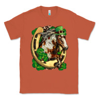 Copper Horse with horseshoe st patricks day Classic Tee - FaDigitalArtStudio