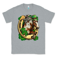 Heather Grey Horse with horseshoe st patricks day Classic Tee - FaDigitalArtStudio