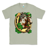 Matcha Horse with horseshoe st patricks day Classic Tee - FaDigitalArtStudio
