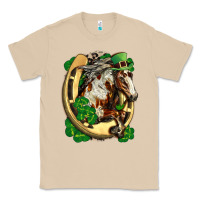 Mushroom Horse with horseshoe st patricks day Classic Tee - FaDigitalArtStudio