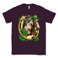 Plum Horse with horseshoe st patricks day Classic Tee - FaDigitalArtStudio