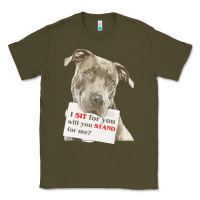 Army Green pitbull t  shirt i sit for you will you stand for me t  shirt Classic Tee - linhVisuals