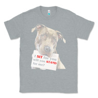 Heather Grey pitbull t  shirt i sit for you will you stand for me t  shirt Classic Tee - linhVisuals