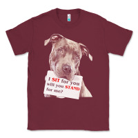 Pitbull T  Shirt I Sit For You Will You Stand For Me T  Shirt Classic Tee | Teevron