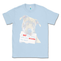 Dusty Blue pitbull t  shirt i sit for you will you stand for me t  shirt Classic Tee - linhVisuals