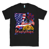 Black 4th of july  louisiana map Classic Tee - BarkalooDesign