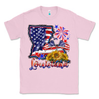 Bubblegum Pink 4th of july  louisiana map Classic Tee - BarkalooDesign