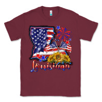 Burgundy 4th of july  louisiana map Classic Tee - BarkalooDesign