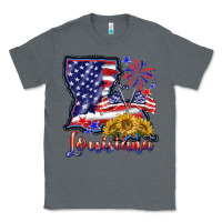 Charcoal Heather 4th of july  louisiana map Classic Tee - BarkalooDesign