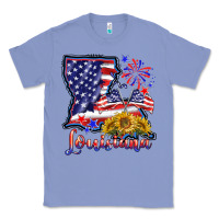 Colony Blue 4th of july  louisiana map Classic Tee - BarkalooDesign