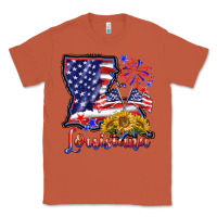 Copper 4th of july  louisiana map Classic Tee - BarkalooDesign