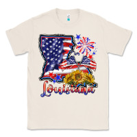 Natural 4th of july  louisiana map Classic Tee - BarkalooDesign