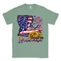 Sage 4th of july  louisiana map Classic Tee - BarkalooDesign