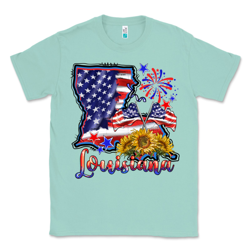 4th Of July  Louisiana Map Classic Tee by BarkalooDesign | Teevron