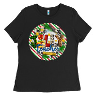 Black Christmas Jolly Teacher Ladies Tee - Artiststas