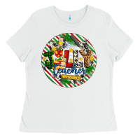White Christmas Jolly Teacher Ladies Tee - Artiststas