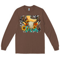 Chestnut western texas  and cowhide with sunflower Long Sleeve Tee - Artiststas