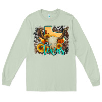Matcha western texas  and cowhide with sunflower Long Sleeve Tee - Artiststas