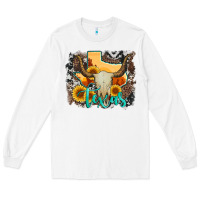 White western texas  and cowhide with sunflower Long Sleeve Tee - Artiststas