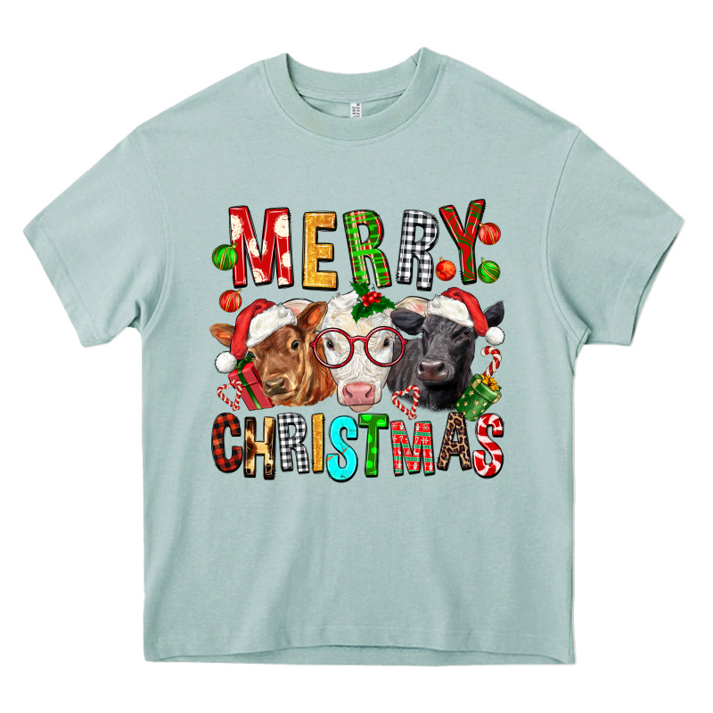 Merry Christmas Calfs Heavy Core Tee by FaDigitalArtStudio | Teevron