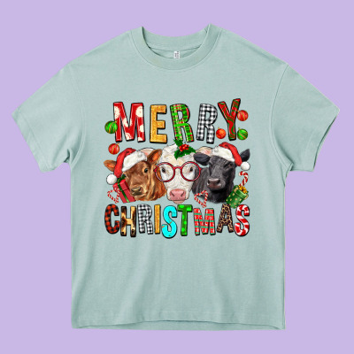 Merry Christmas Calfs Heavy Core Tee Designed By Fadigitalartstudio