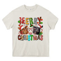 Cream Merry christmas calfs Heavy Core Tee - FaDigitalArtStudio