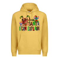 Antique Gold cup of chocolate and  with christmas stitch elf Premium Hoodie - AdoDesignShop