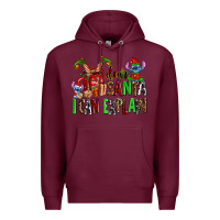 Burgundy cup of chocolate and  with christmas stitch elf Premium Hoodie - AdoDesignShop
