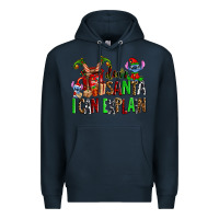 Navy cup of chocolate and  with christmas stitch elf Premium Hoodie - AdoDesignShop