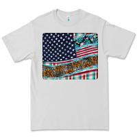 Dove Grey American Flag Mouse Pad Premium Tee - CowhideDigitalArt
