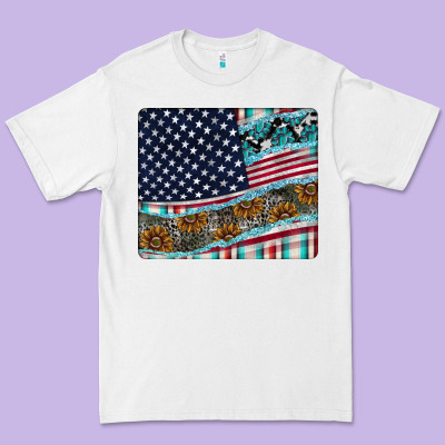 American Flag Mouse Pad Premium Tee Designed By Cowhidedigitalart