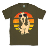Army Green retro basset hound t shirt men women kids gift t shirt Classic Tee - linhVisuals