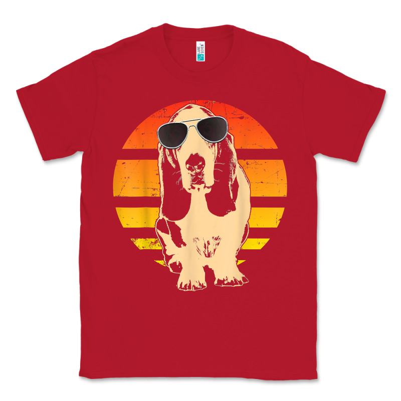 Retro Basset Hound T Shirt Men Women Kids Gift T Shirt Classic Tee by linhVisuals | Teevron