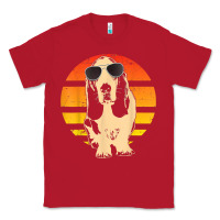 Red retro basset hound t shirt men women kids gift t shirt Classic Tee - linhVisuals