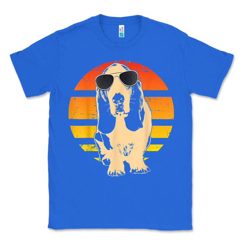 Retro Basset Hound T Shirt Men Women Kids Gift T Shirt Classic Tee by linhVisuals | Teevron