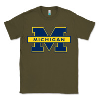 Army Green michigan Classic Tee - linhVisuals