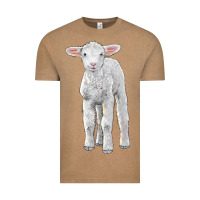 Vintage Coffee merino wool baby sheep Vintage Tee - LillyAllenDesigns
