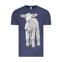 Vintage Denim merino wool baby sheep Vintage Tee - LillyAllenDesigns