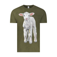 Vintage Olive merino wool baby sheep Vintage Tee - LillyAllenDesigns