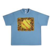 Pebble Blue watercolor glitter leopard softball background Urban Heavy Tee - RanaPortraitStore