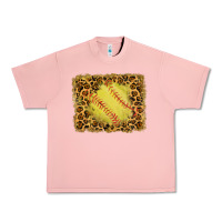 Salmon watercolor glitter leopard softball background Urban Heavy Tee - RanaPortraitStore